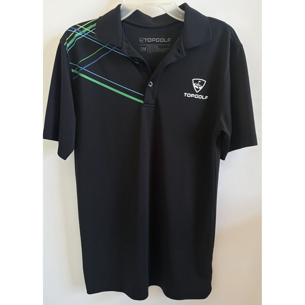 Top‎ Golf Logo Black Performance Poly Polo Shirt Small